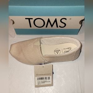 Toms Women US 8W Natural Alpargata Felt Flats Slip On NWT